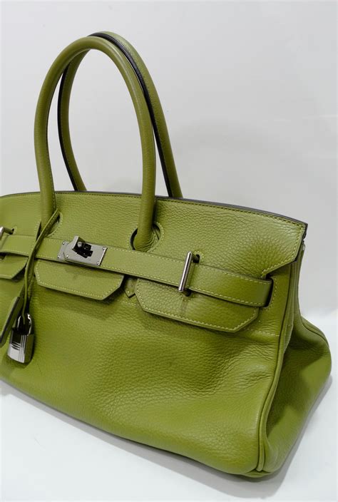 Hérmes 42cm Vert Chartreuse Clemence JPG Shoulder Birkin